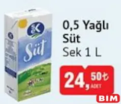 SEK 0,5 YAĞLI SÜT 1 L